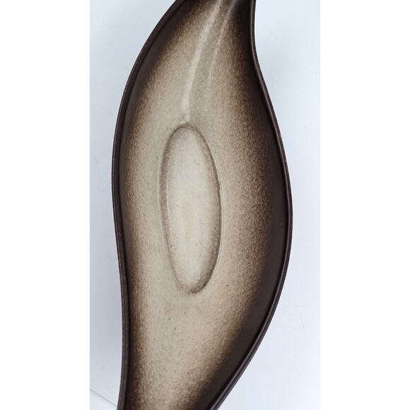 Howard Pierce Console Bowl Pottery Dish Brown Ombré Speckled Mid Century 13” - Picture 5 of 12